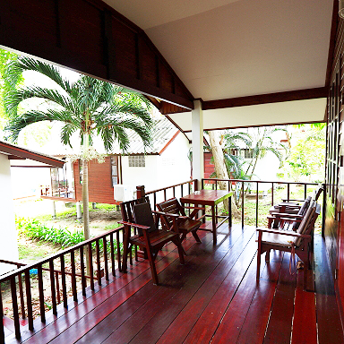 Air-conditioned hut at Tubtim Resort offering cool comfort by the beach